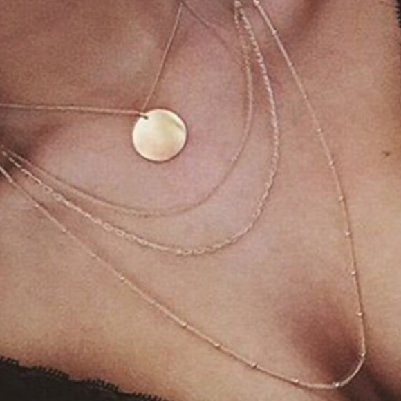 Gold Multilayer Choker Minimalist Necklace - Picture 4 of 4